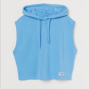 H&M SHORT SLEEVELESS HOODIE TOP MADE WITH KINDNESS